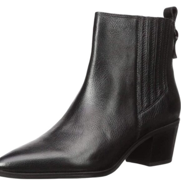 Franco Sarto Shay Leather Black Bootie - Size 9 - Picture 1 of 8